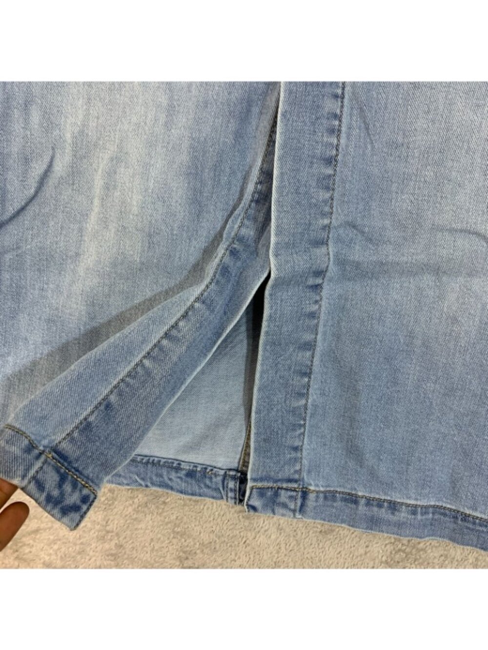 NWT Wrangler Women's 4 Chambray Midi Skirt Light Blue Button Front - Picture 12 of 13